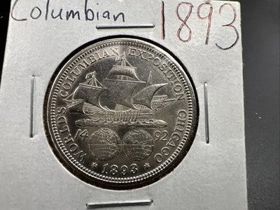1893 Columbian Commemorative Silver Half Dollar Coin AU Details