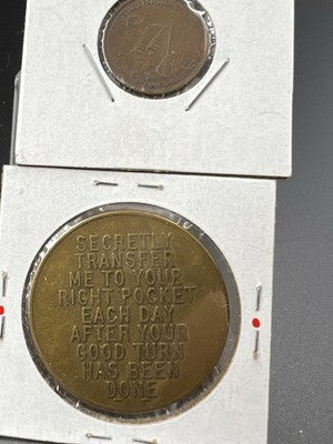 2 Medal Lot - Boy Scouts Pledge & Francisc Scott Key Medals Circulated