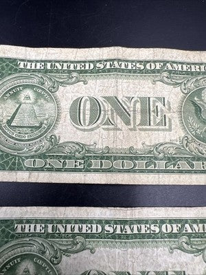 2 Note Lot 1935 D Wide & Narrow Margin US Silver Certificate Variety Set VG Circ