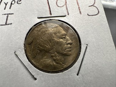 1913 P Type 1 5c Buffalo Five Cents Nickel Coin XF Extra Fine Toned