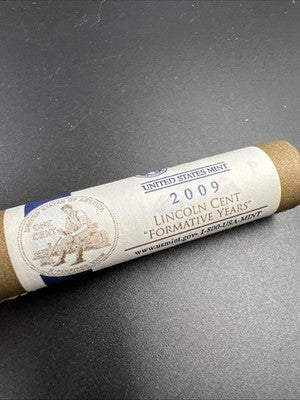 50 Coin US Mint BU Roll 2009 P Formative Years Lincoln Commemorative Cents