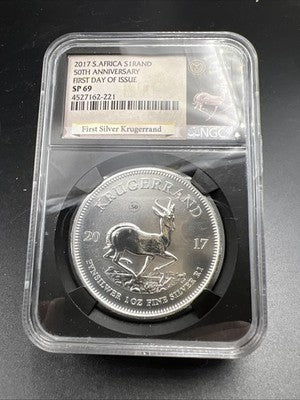 2017 South Africa 50th Anniversary Privy Krugerrand SP69 NGC Certified
