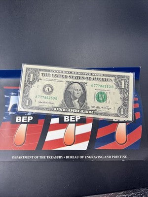 Lucky 777 Serial Number 2006 $1 One Dollar FRN Federal Reserve Note UNC #7778
