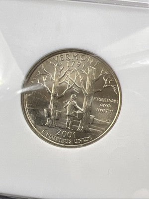 2001 P Vermont Statehood Quarter NGC MS65 W #086