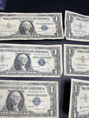 Lot of 10 1957 $1 One Dollar Silver Certificate Blue Seal Notes G / VG #147