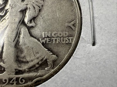 1946 50c Walking Liberty Silver Half Dollar Coin G / VG Details DDO Double Die