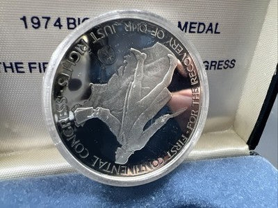 1974 US 1776-1976 Bicentennial John Adams Sterling Silver Medal w/ Box COA