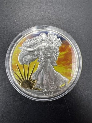 2019 1 Oz American Silver Eagle Coin Colorized Enhanced Gem UNC SK#a