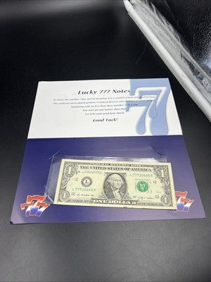2009 $1 FRN Federal Reserve Note Lucky Serial Number 77735666 Fine Details
