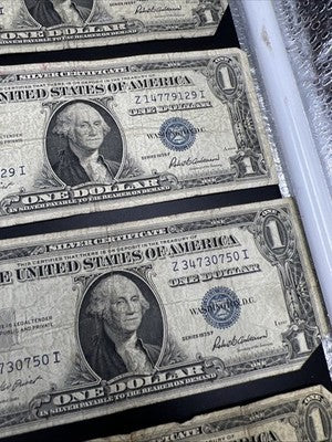 Lot of 10 1935 $1 One Dollar Blue Seal Silver Certificates Cull Very Circ #23