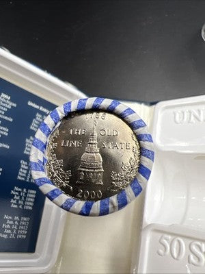 US Mint Certified 2000 D Maryland State Statehood Quarter Roll BU UNC