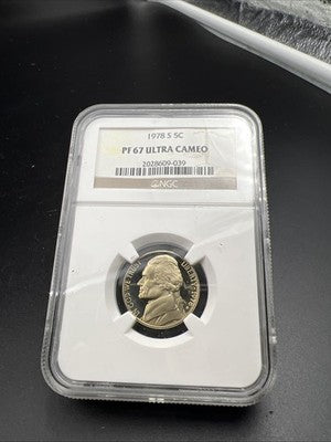 1978 s 5c Jefferson Proof Nickel Coin PF67 UCAM #039