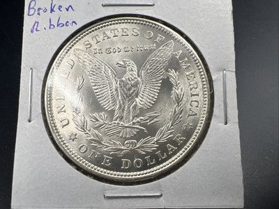 1921 P $1 Morgan Silver Dollar Coin Broken Ribbon Rev Variety Vam CH BU UNC