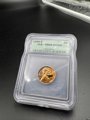 1968 S 1c Lincoln Memorial Cent Penny PR69 DCAM ICG