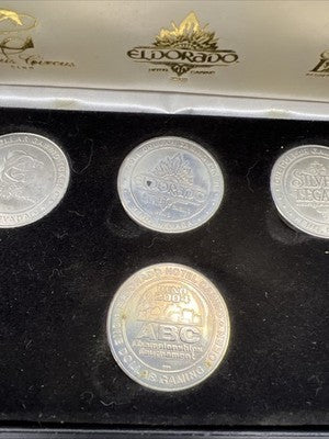 ABC 2004 4 Casino Gaming Token Participation Set Used
