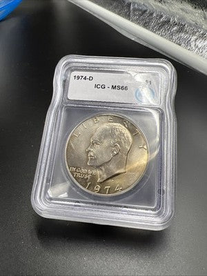 1974 D $1 Ike Eisenhower Clad Copper Nickel Dollar Coin ICG MS66 #705