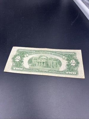 1928 G $2 Two Dollar Legal Tender US Red Seal Note Fine Circ #477