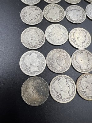 Barber Quarters 90% Silver Coin Quarter Roll $10 Face Value 40 Coins AG/G SKU#3Z