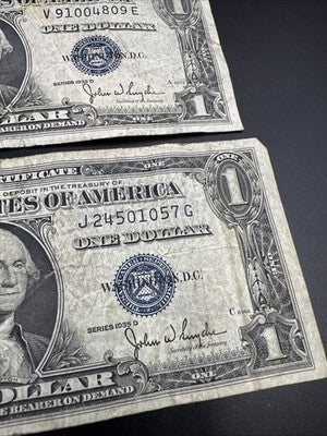 Wide and Narrow Variety 1935 D $1 Dollar Silver Certificate Set Very circ #57