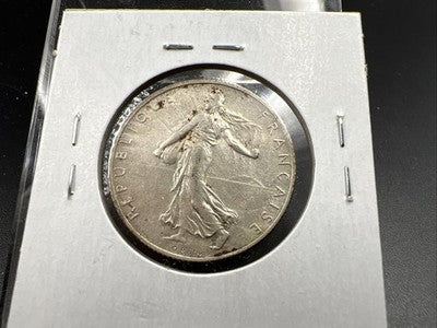 1917 France 2 Francs Silver Coin Choice EF XF Extra Fine Circ