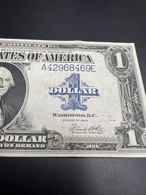 1923 $1 One Dollar Blue Seal Silver Certificate Choice VF Very Fine FR-237 #469