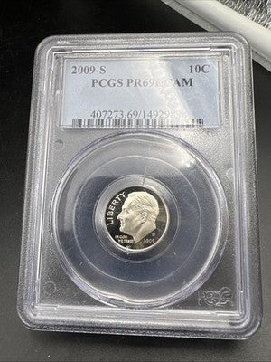2009 S 10c Roosevelt Clad Copper Nickel Dime Coin PCGS PR69 DCAM #898