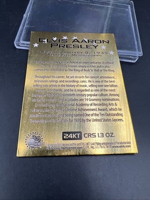Elvis Presley 75th birthday Gold Plated Card