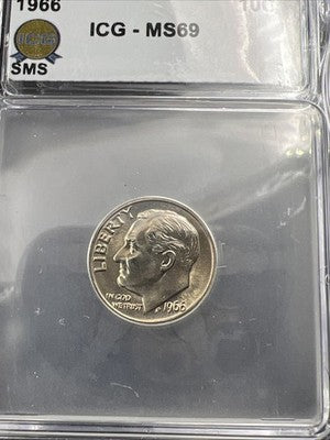 1966 SMS 10c Roosevelt Dime Coin ICG MS69