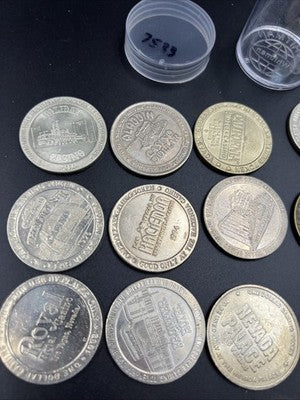 Lot of 20 $1 Casino Dollar Gaming Tokens Metal Circulated Conditions SKU#7533