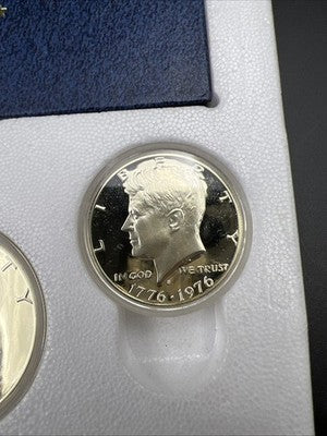 1776 - 1976 S US Mint Silver Proof Bicentennial 3 Coin Set BU 40% Silver SK#b