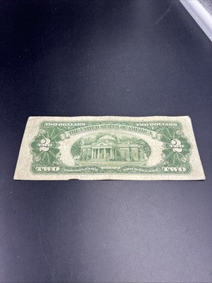 1928 G $2 Two Dollar Legal Tender United States Red Seal Note G / VG Circ #6688