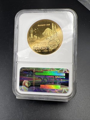 1961 Kansas Centennial Brass Medal MS65 PL Proof Like NGC Certified
