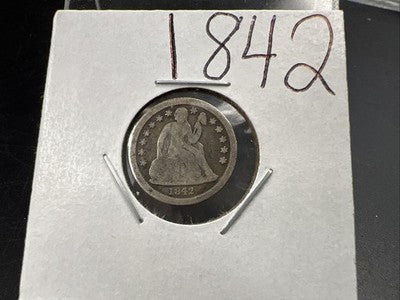 1842 10c Liberty Seated Silver Dime Coin CH VG Very Good Circ