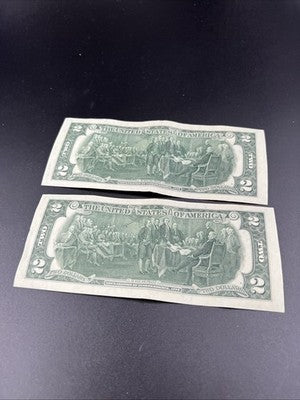 2 Same Block 1976 $2 Bicentennial FRN Canoga Park Canton Station LA VF/XF Circ