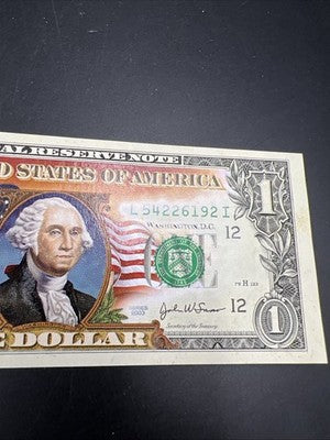 2003 $1 FRN Federal Reserve Note CH UNC Colorized Enhanced #619