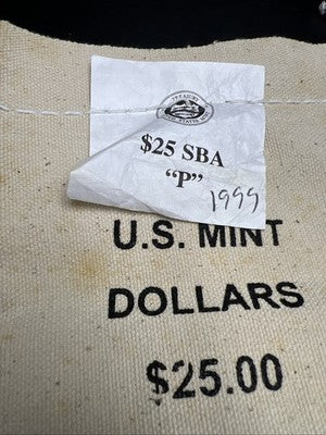 25 Coin US Mint Bag BU UNC 1999 P SBA Susan B Anthony Dollar Coins