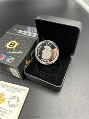 2020 Willie O'Ree Bruins Canada $20 1 Oz Silver Proof Coin NHL Hockey w/ Box COA