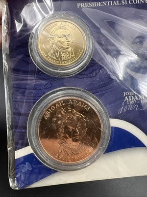 2007 John & Abigail Adams First Spouse $1 Presidential Coin & Medal Set OGP