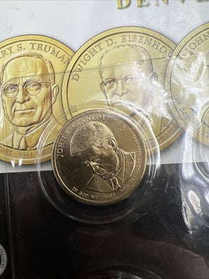 4 Coin 2015 D Presidential Dollar Set Truman Eisenhower Kennedy Johnson BU UNC