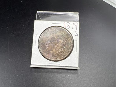 1879 S $1 Morgan Silver Dollar Coin BU Unc Neat Obverse Toning Toner