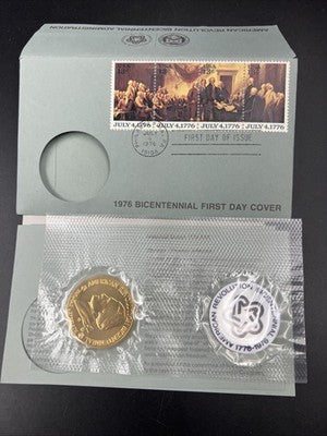 1976 American US Bicentennial Bronze Medal UNC FDOI First Day Cover Pack