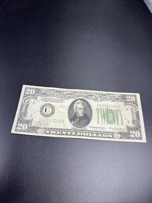 1934 $20 FRN Mule Federal Reserve Note VF Very Fine Circ Philadelphia District