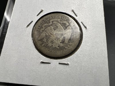 1875 25c Seated Liberty Silver Quarter Coin AG About Good Circulated #A