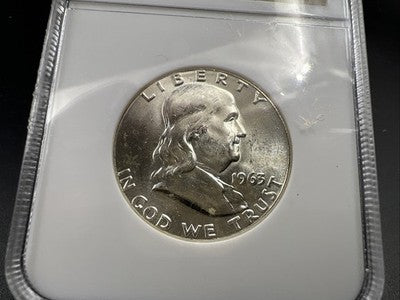 1963 P 50c Franklin 90% Silver Half Dollar Coin NGC MS65 Gem Bu Certified #43