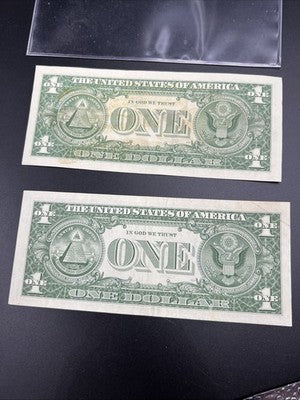 2 Note Dollar Collector Lot VF Detail 1963 A $1 Signed FRN & 1957 $1 Silver Cert