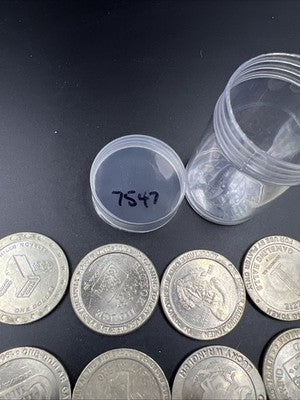 Lot of 20 $1 Casino Dollar Gaming Tokens Metal Circulated Conditions SKU#7547