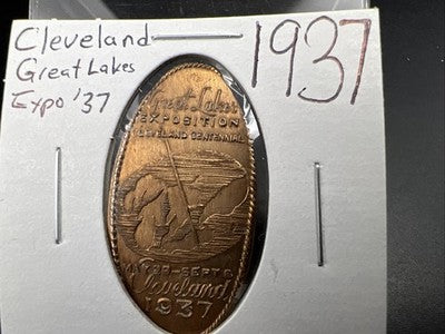 1937 Elongated M&D-12 Cleveland Great Lakes Exposition Gem UNC Mint Luster PQ