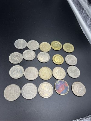 Lot of 20 $1 Casino Dollar Gaming Tokens Metal Circulated Conditions SKU#7524