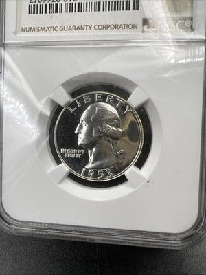 1953 P 25c Washington Silver Proof Quarter Coin PF67 NGC #16