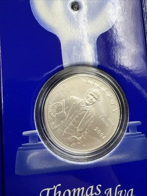 2004 P Thomas Edison Silver Dollar Light Box Coin US Mint Set Gem BU $1 Coin #C